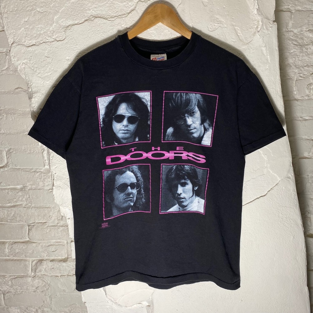 Vintage 1993 The Doors Band T-Shirt Hanes Ultraweight Reienvent The Gods S/M‎